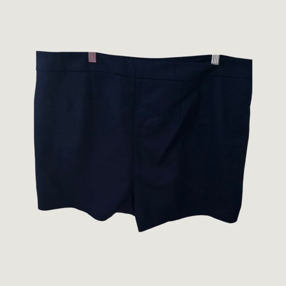 Express Midi High Rise Navy Sailor Shorts 18 Gold Buttons Classic Nautical - Picture 6 of 9